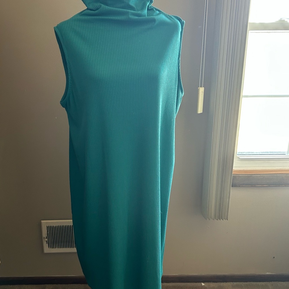 Elegant Teal Sleeveless Dress
